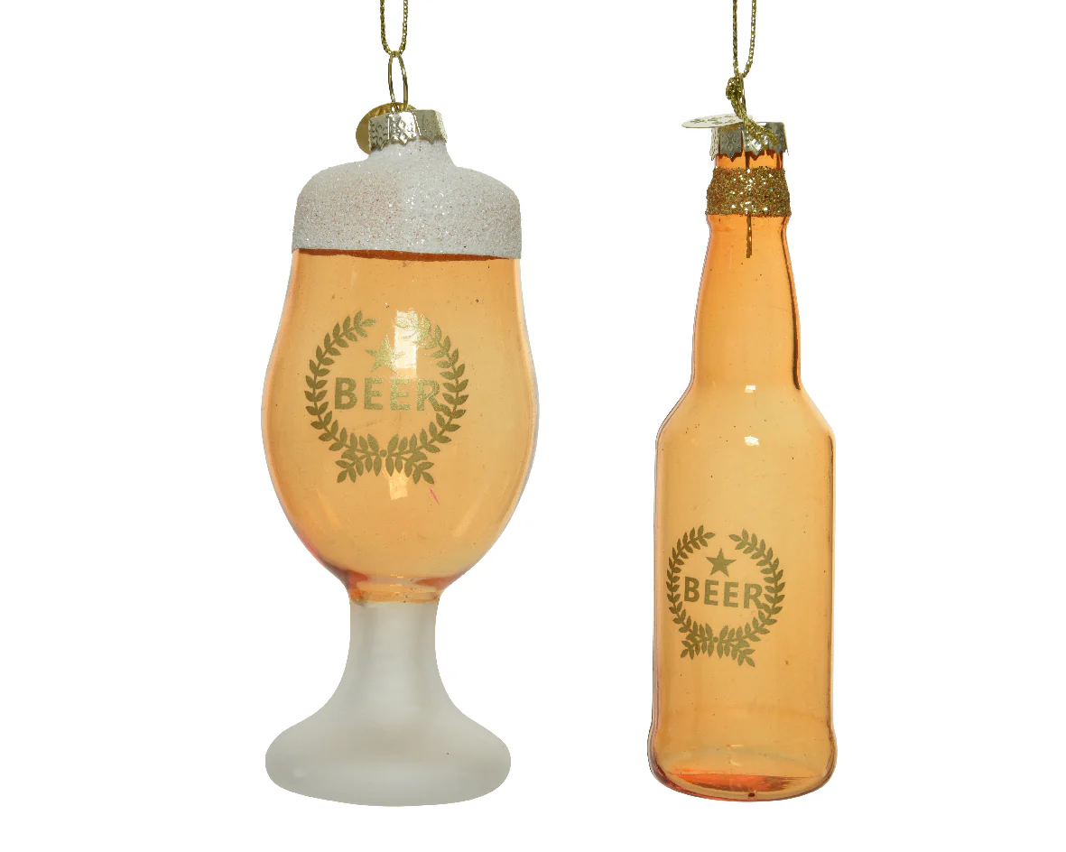 Glass Beer or Glass Bottle Hanging Decorations