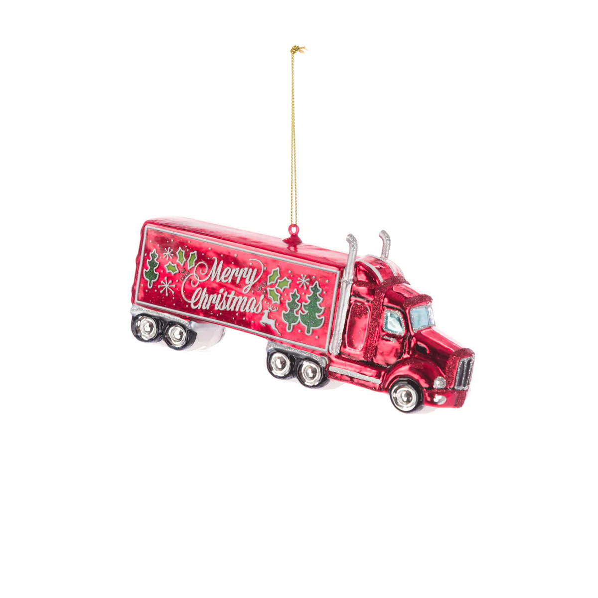 Glass Christmas Truck Christmas Tree Bauble Hanging Decoration