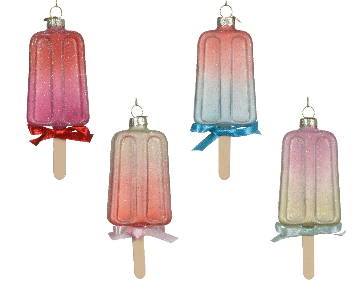 Glass Ice Lolly Hanging Christmas Tree Bauble