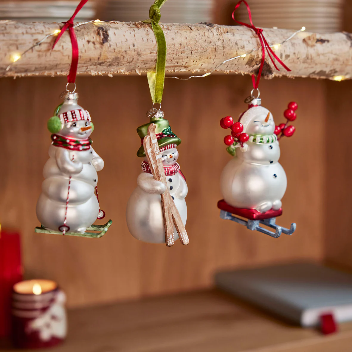 Glass Snowman Hanging Tree Bauble - Image 2