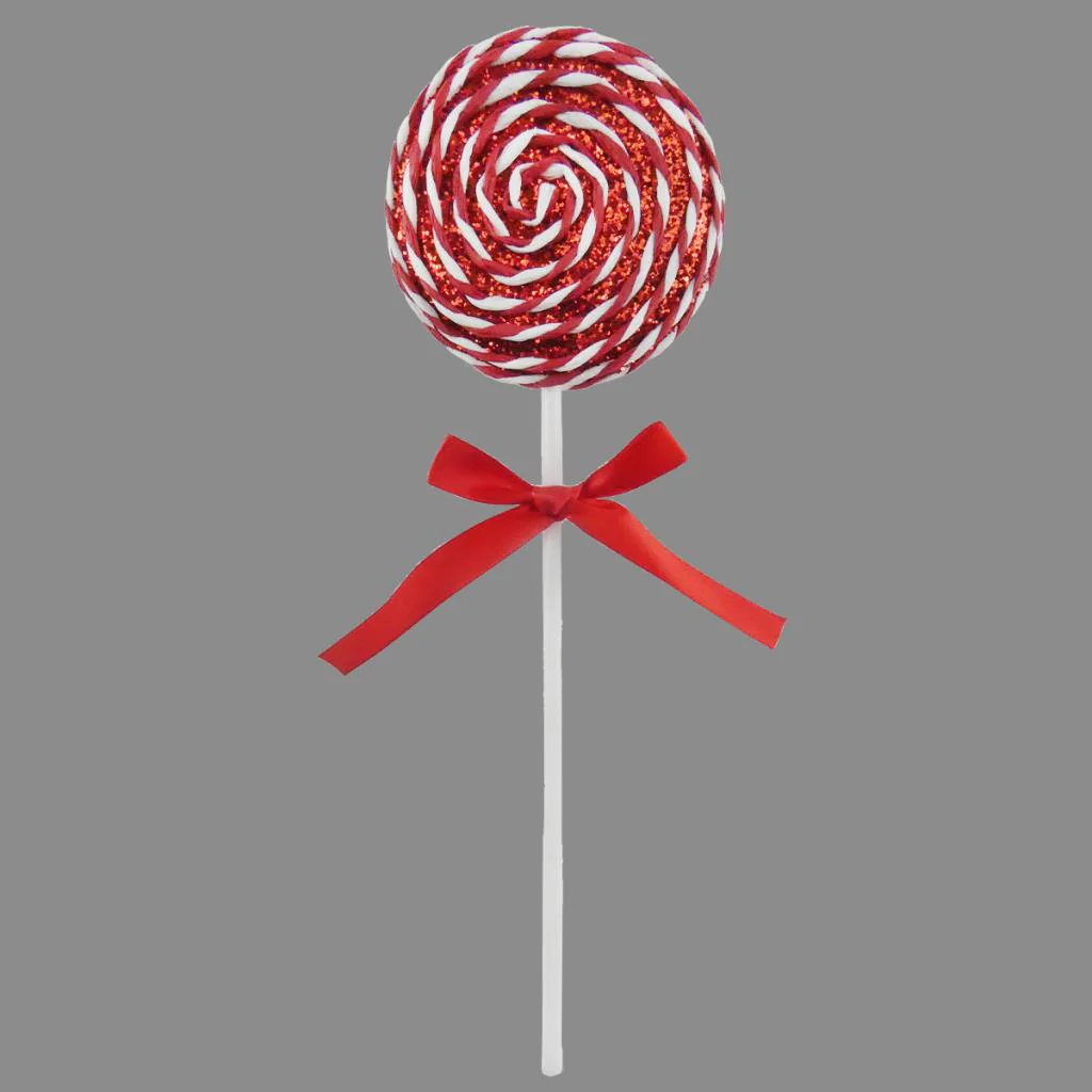 Glittery Red & White Hanging Foam Candy Cane Lolly Decoration - 30cm
