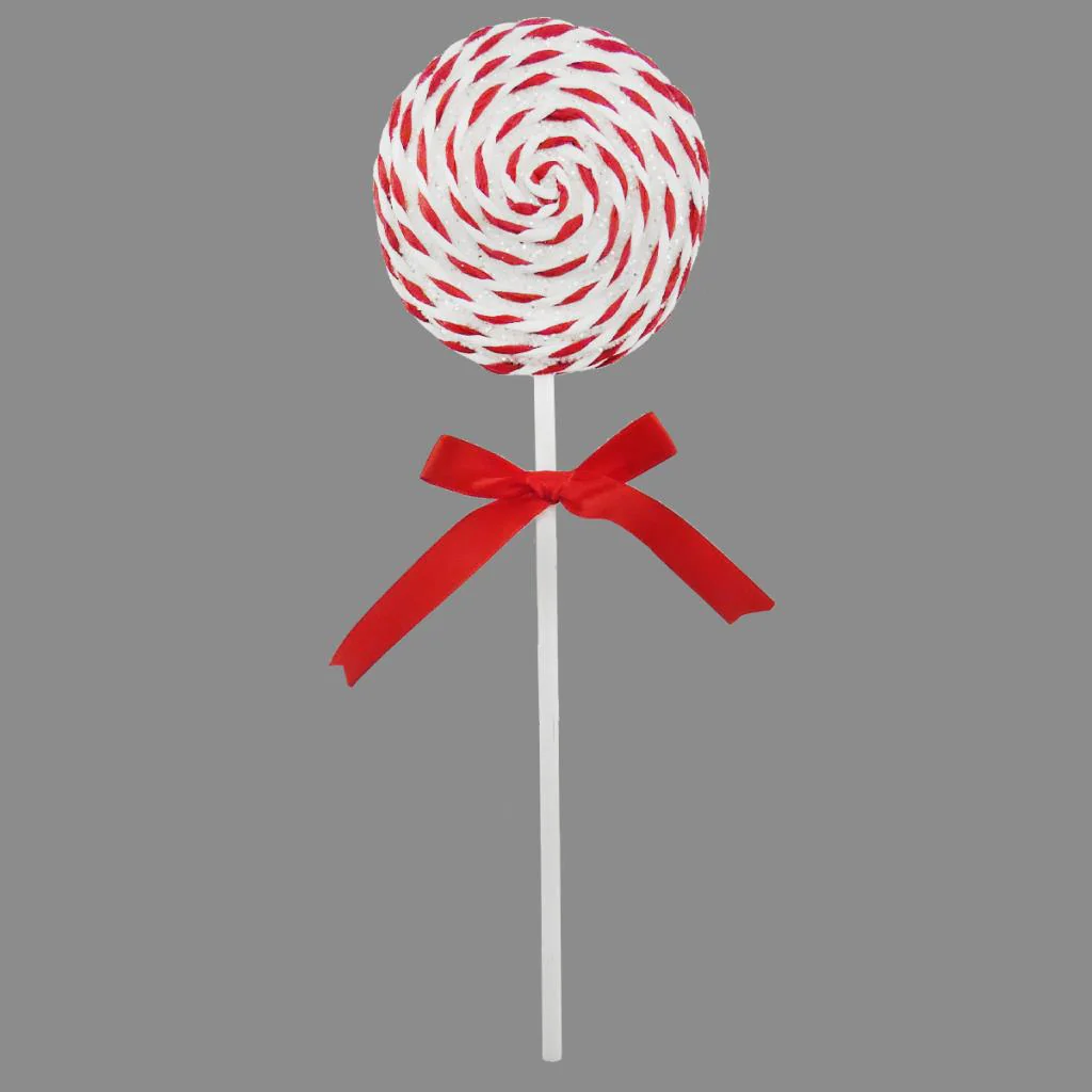 Glittery Red & White Hanging Foam Candy Cane Lolly Decoration - 30cm