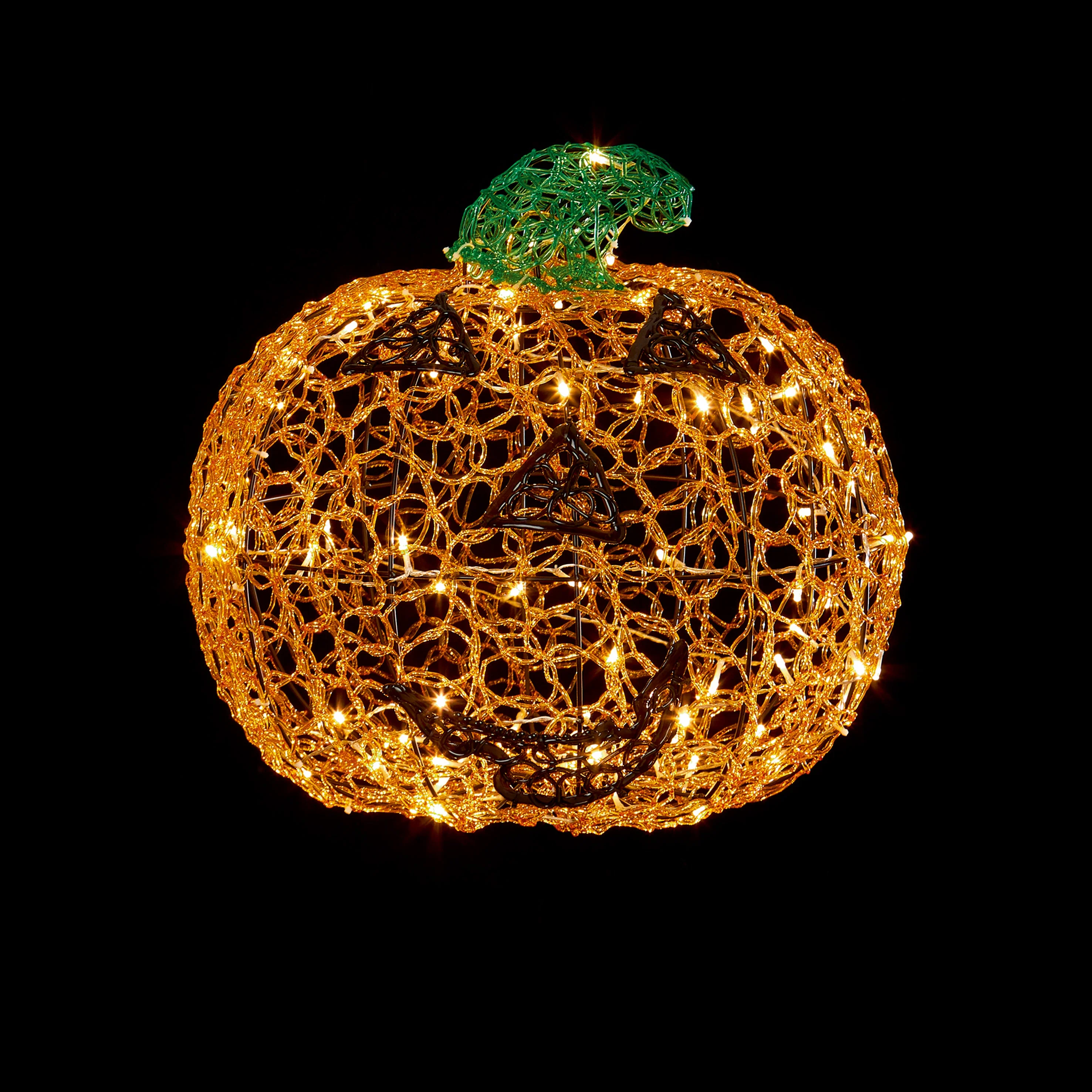 Halloween 3D Soft Acrylic Pumpkin with 80 Warm White LEDs 5m Outdoor Lead 45cm