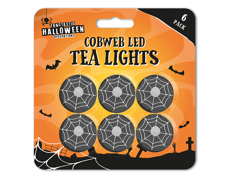 Halloween Cob Web LED Tealight Candles Set of 6 - Image 3