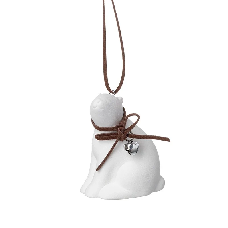 Hanging Polar Bear with Bell Necklace