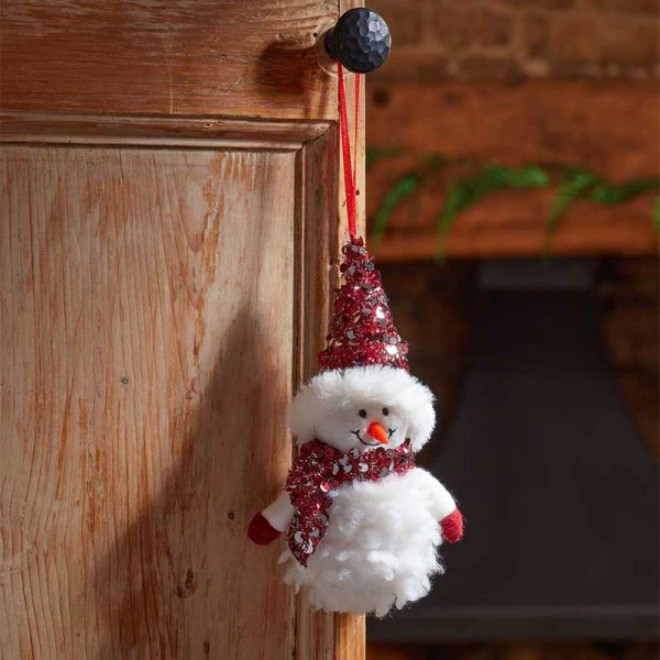 Hanging SnowGirl Pendant Sequinned Snowman