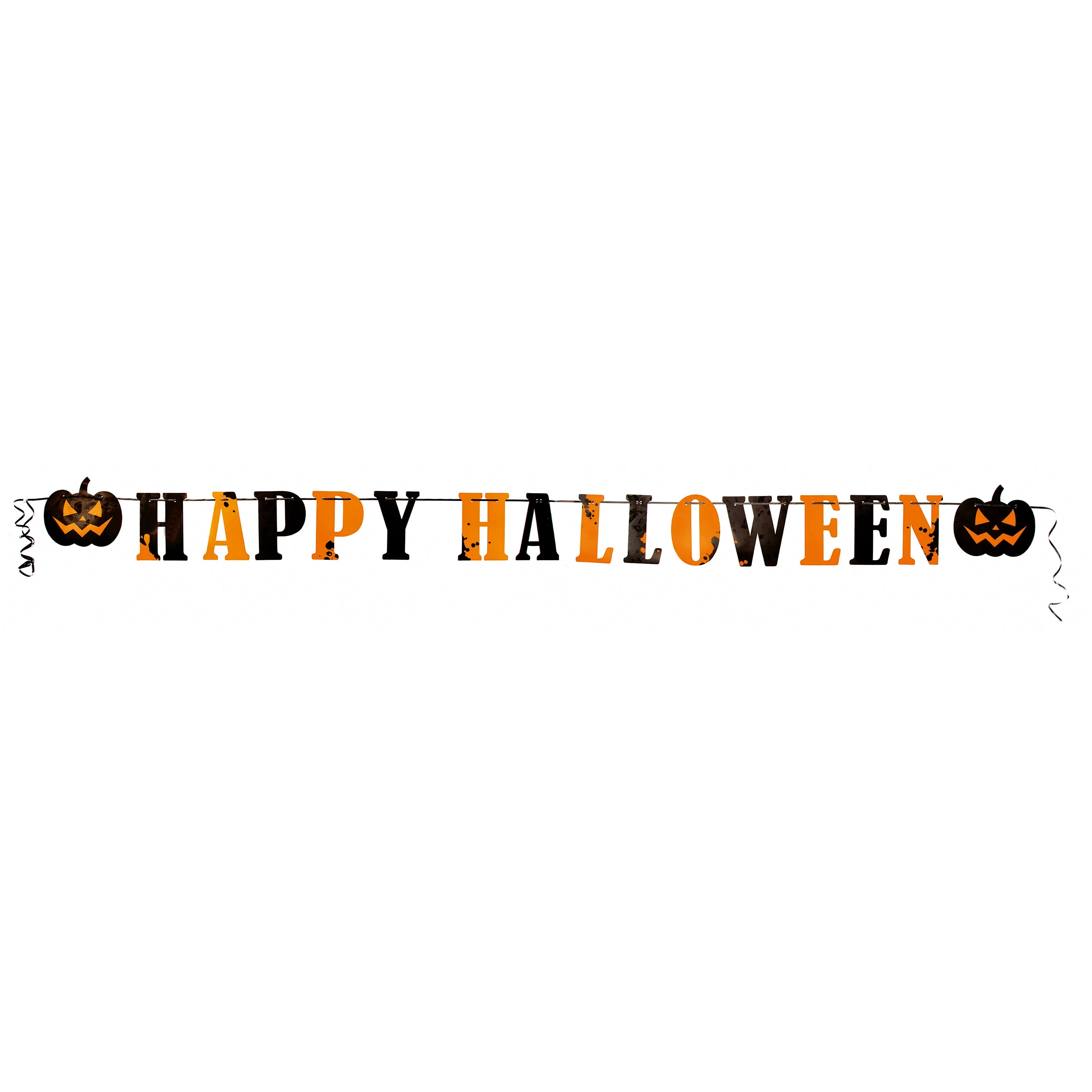 Happy Halloween Banner with Pumpkins - 2.5m