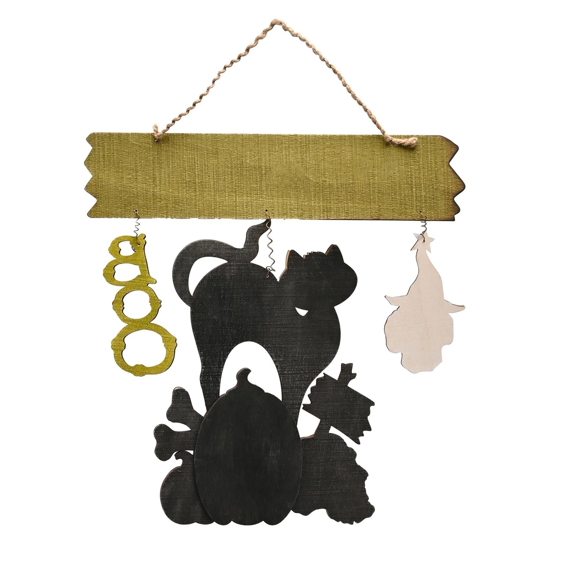 Happy Halloween Black Cat Hanging Sign - Image 2