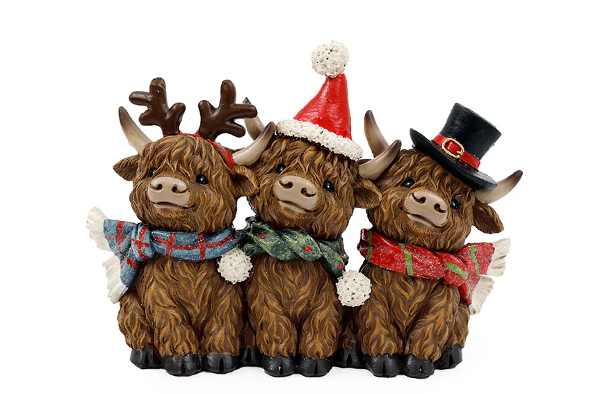 Highland Cow Friends Decoration 17cm