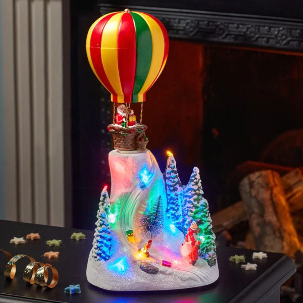 Hot Air Balloon SantaScene Animated
