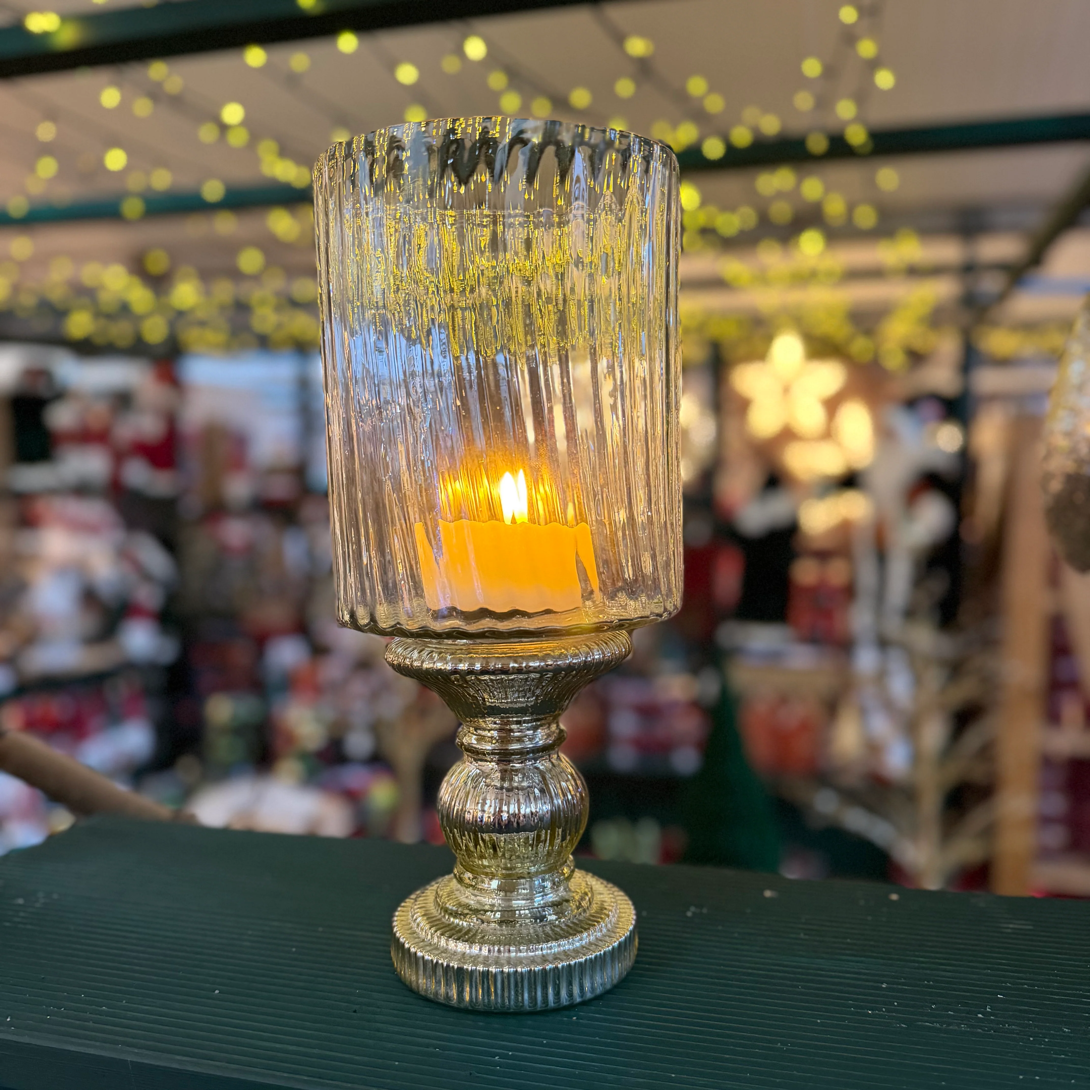 Hurricane Glass Antique Style Tealight Holder
