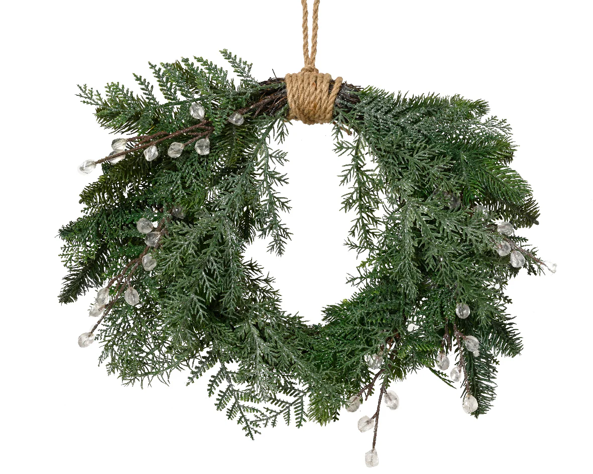 Icy Indoor Christmas Wreath