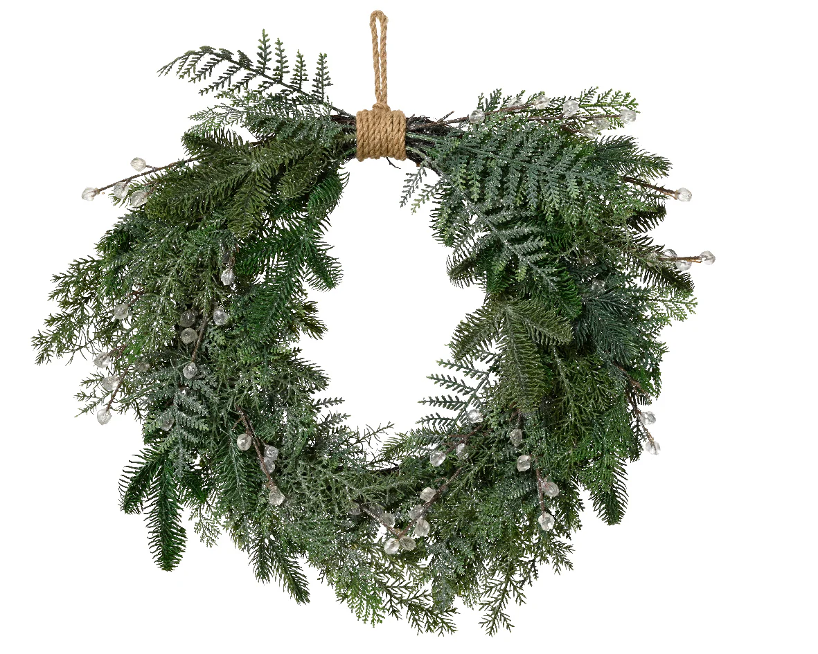 Icy Indoor Christmas Wreath - Image 2