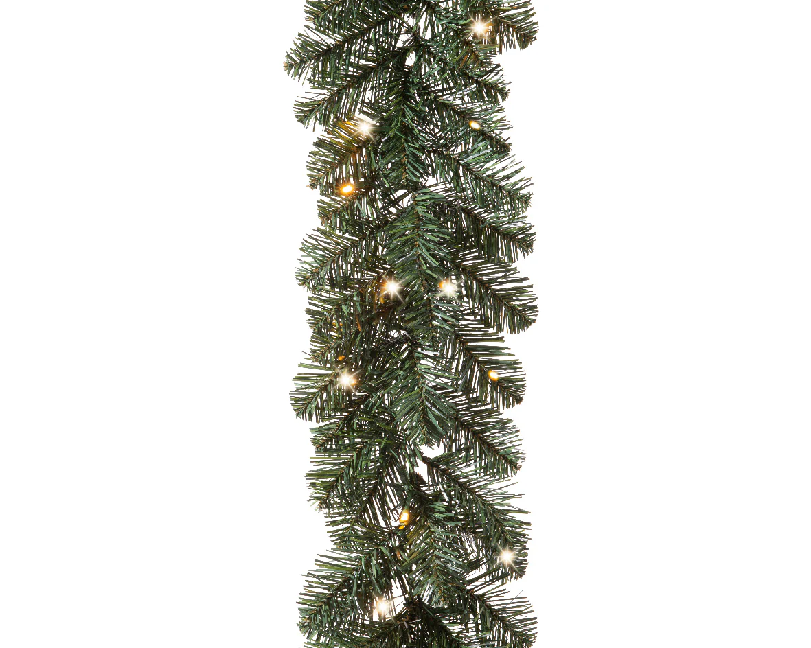 Imperial Pine Outdoor Door Set of 2 Pre-lit Trees, Wreath, & Garland - Image 5