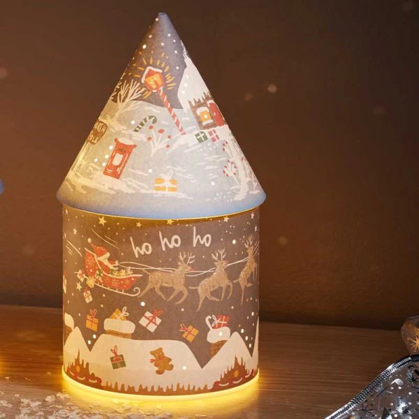 InLit DecorHouse SantaSleigh Light Up LED Paper House