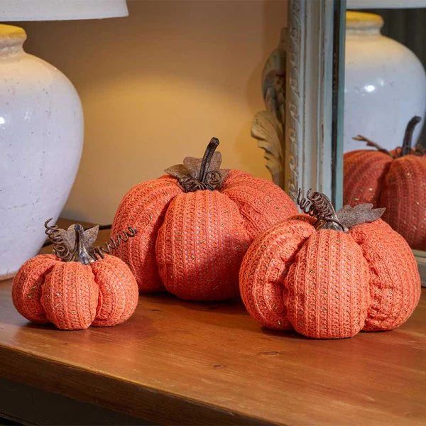 Large Orange Halloween Autumn DecorPumpkin - 18cm - Image 2