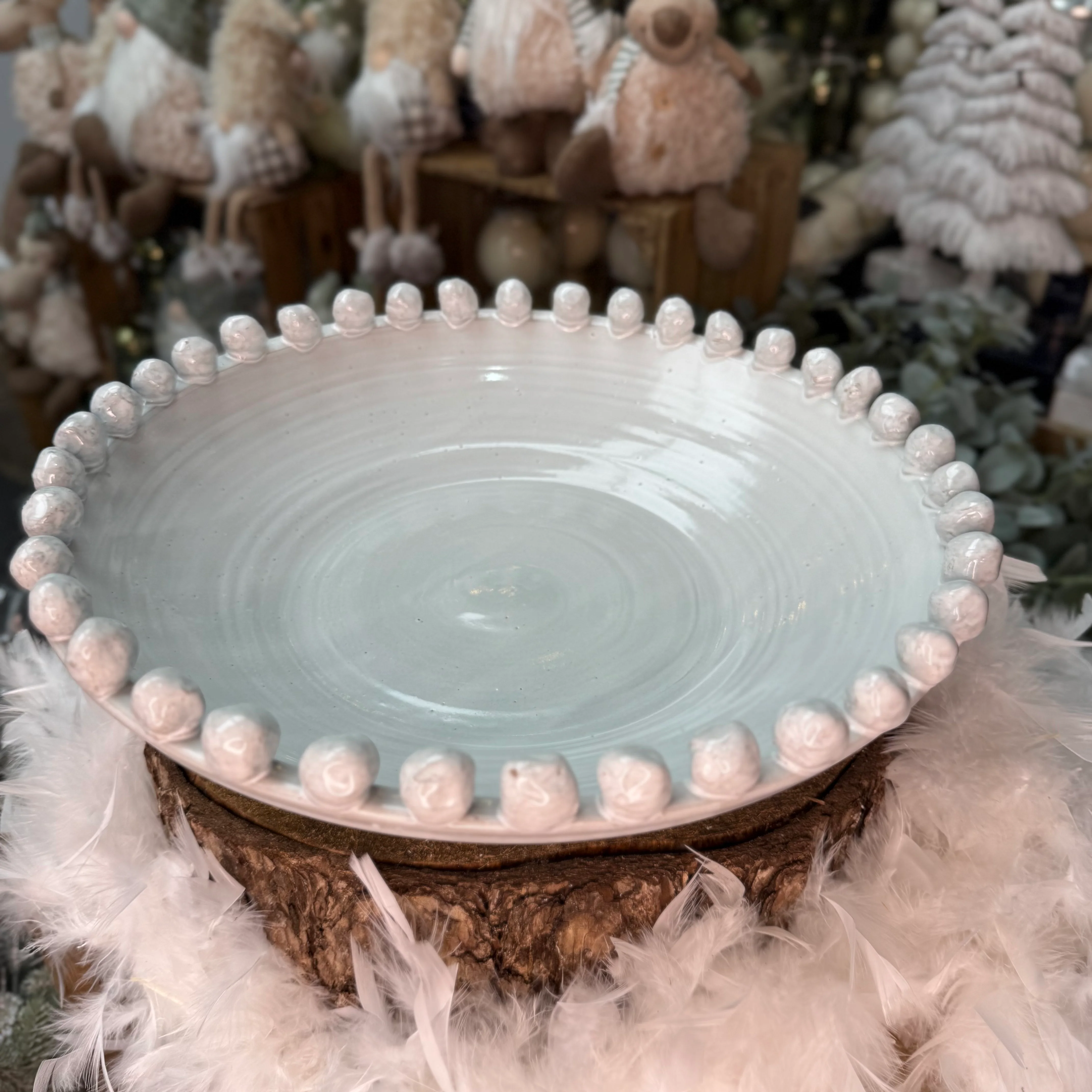 Large White Ball Edged Bowl 42cm - Image 4