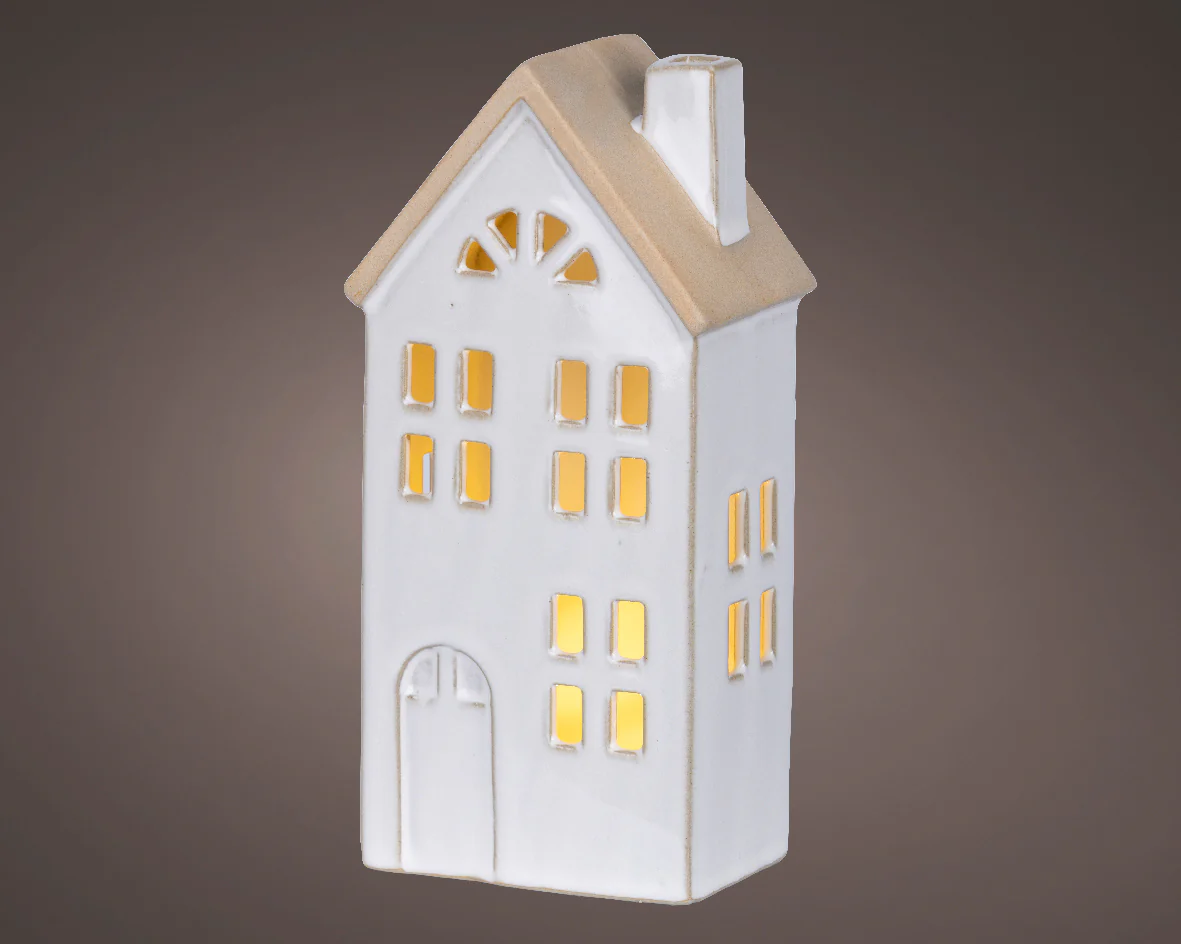 LED Light Up White Porcelain House Decoration - Image 3