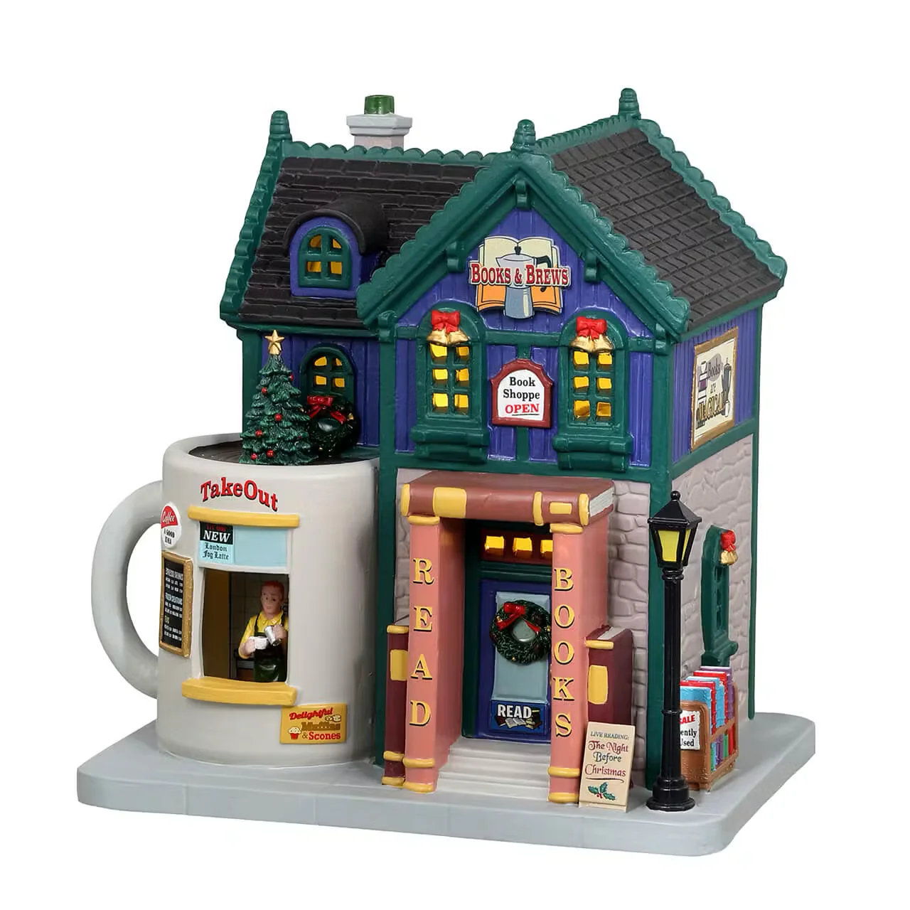 Lemax - Books And Brews Café Light Up Christmas Village