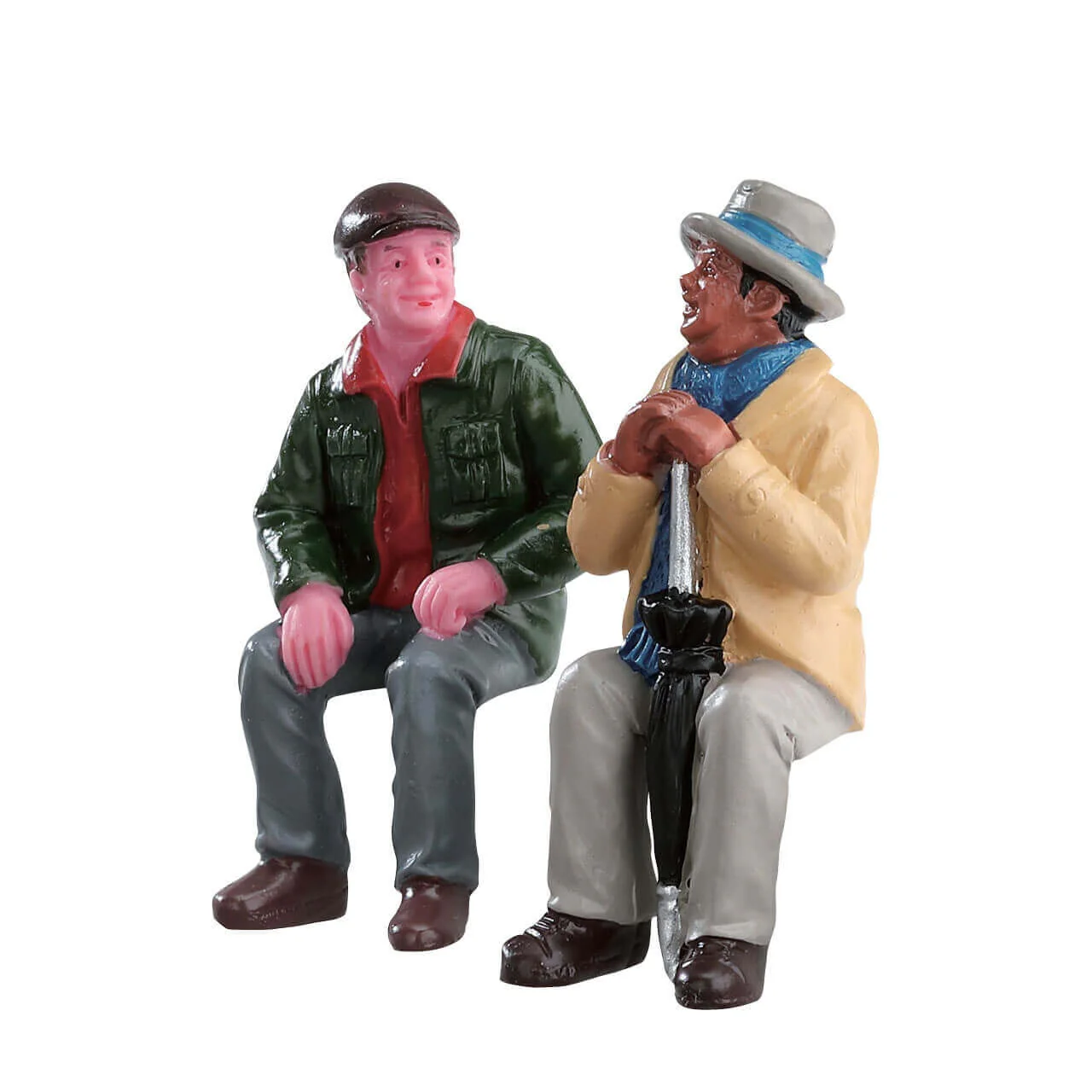 Lemax Chatting with Old Friends- Christmas Village Sitting Figure Set of 2