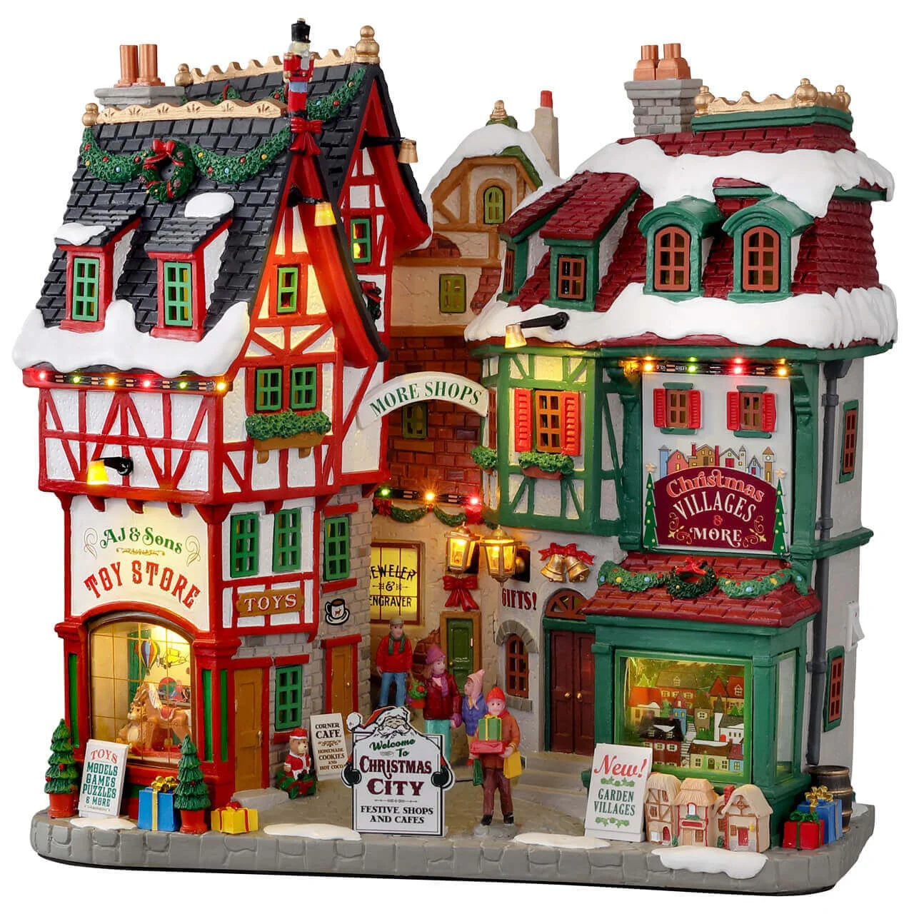 Lemax Christmas City- Christmas Village Scene with LED Lights
