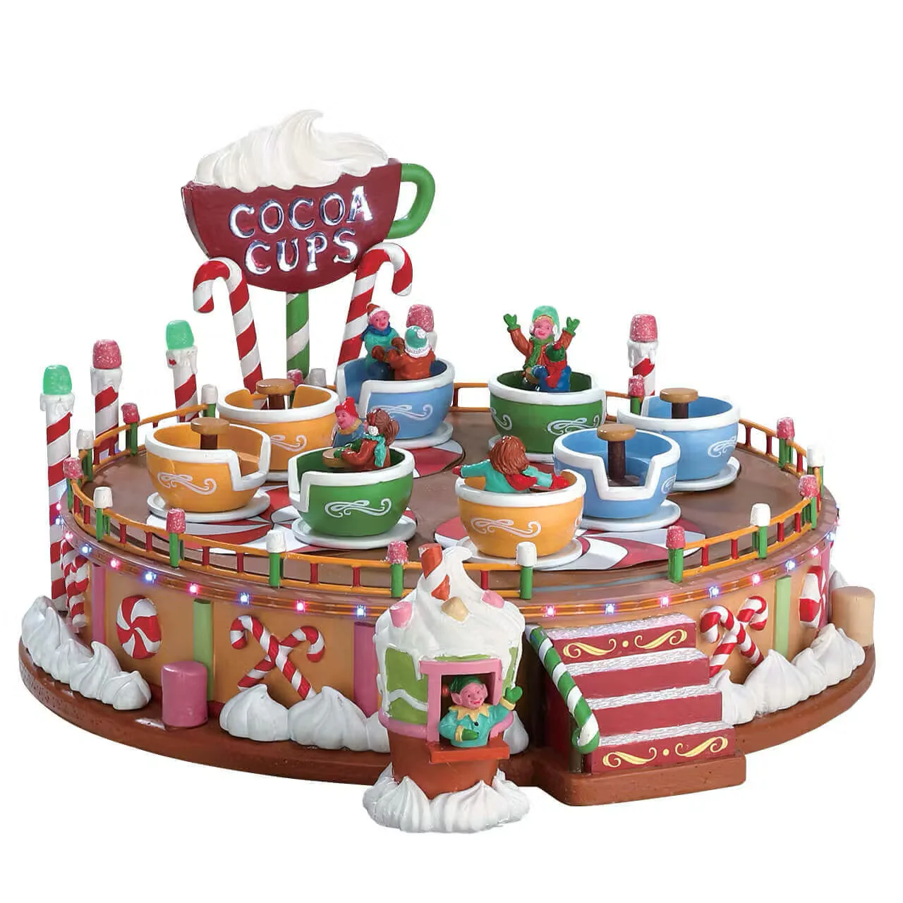 Lemax Cocoa Cups Fairground Ride - with Lights, Sound & Motion