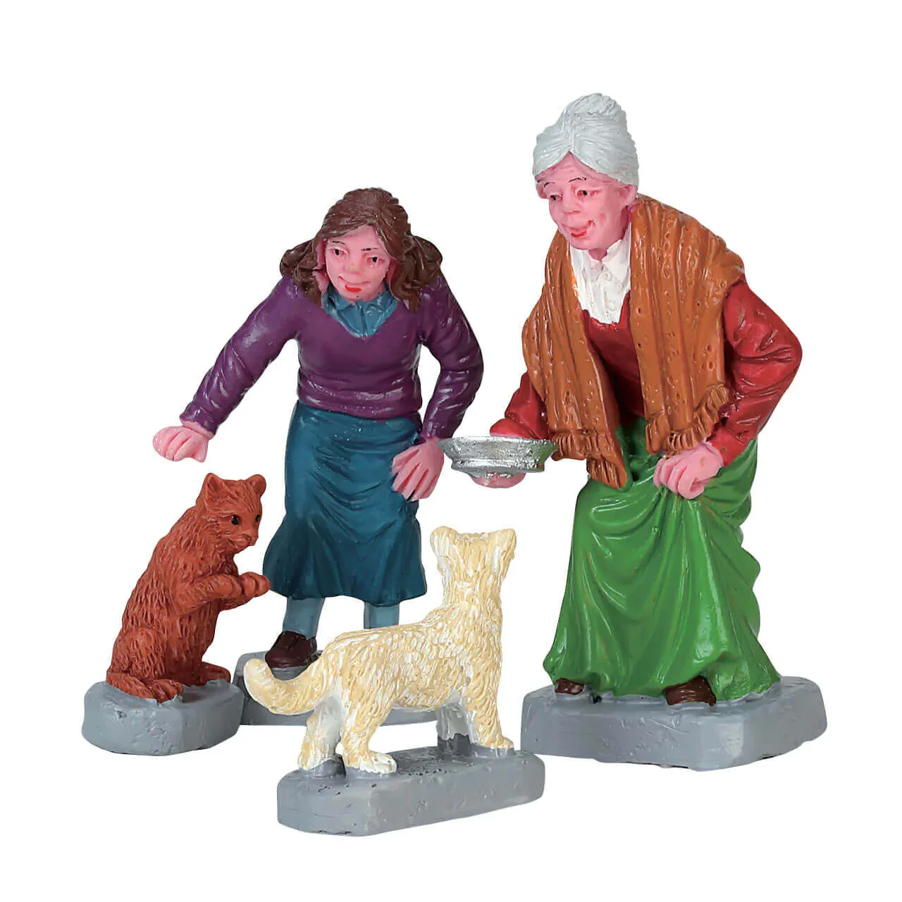 Lemax Cream For Kitty Village Figurines - Set of 4