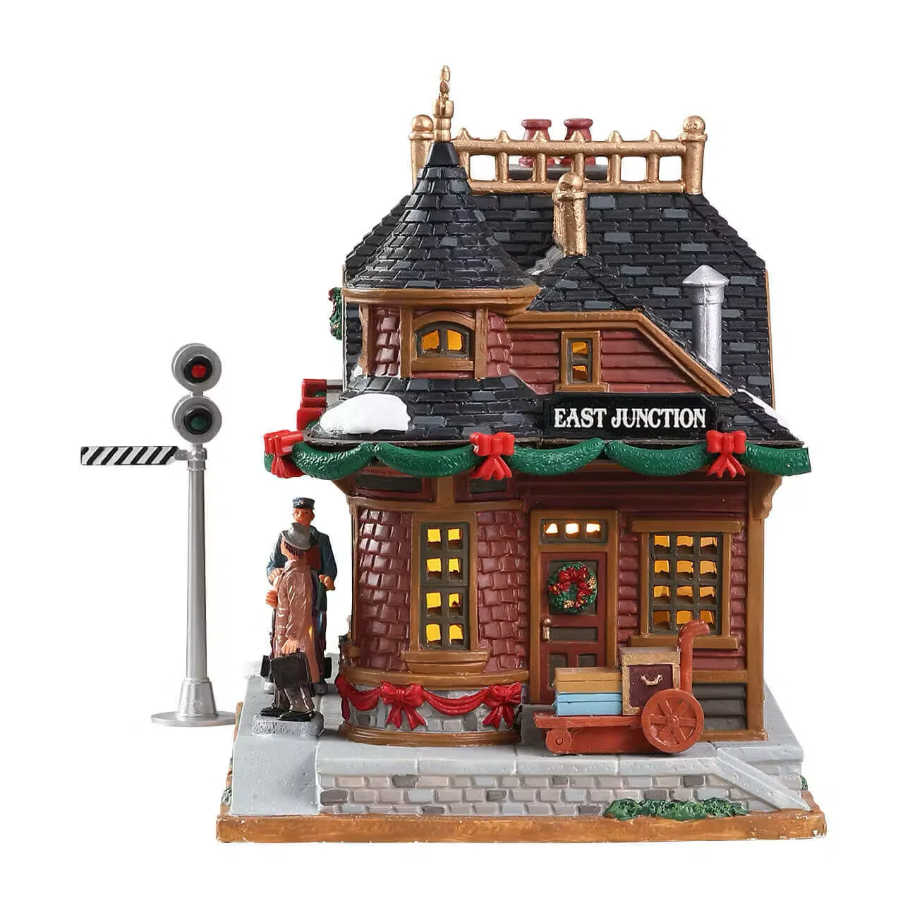 Lemax - East Junction Station Light Up Christmas Village Train Station - Image 2