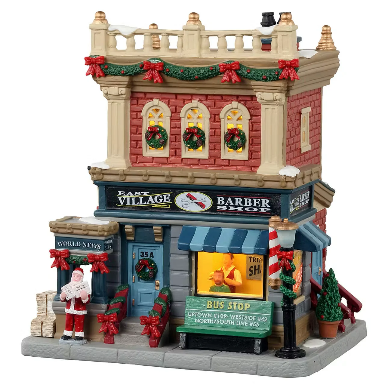 Lemax - East Village Barber Shop Light Up Christmas Village