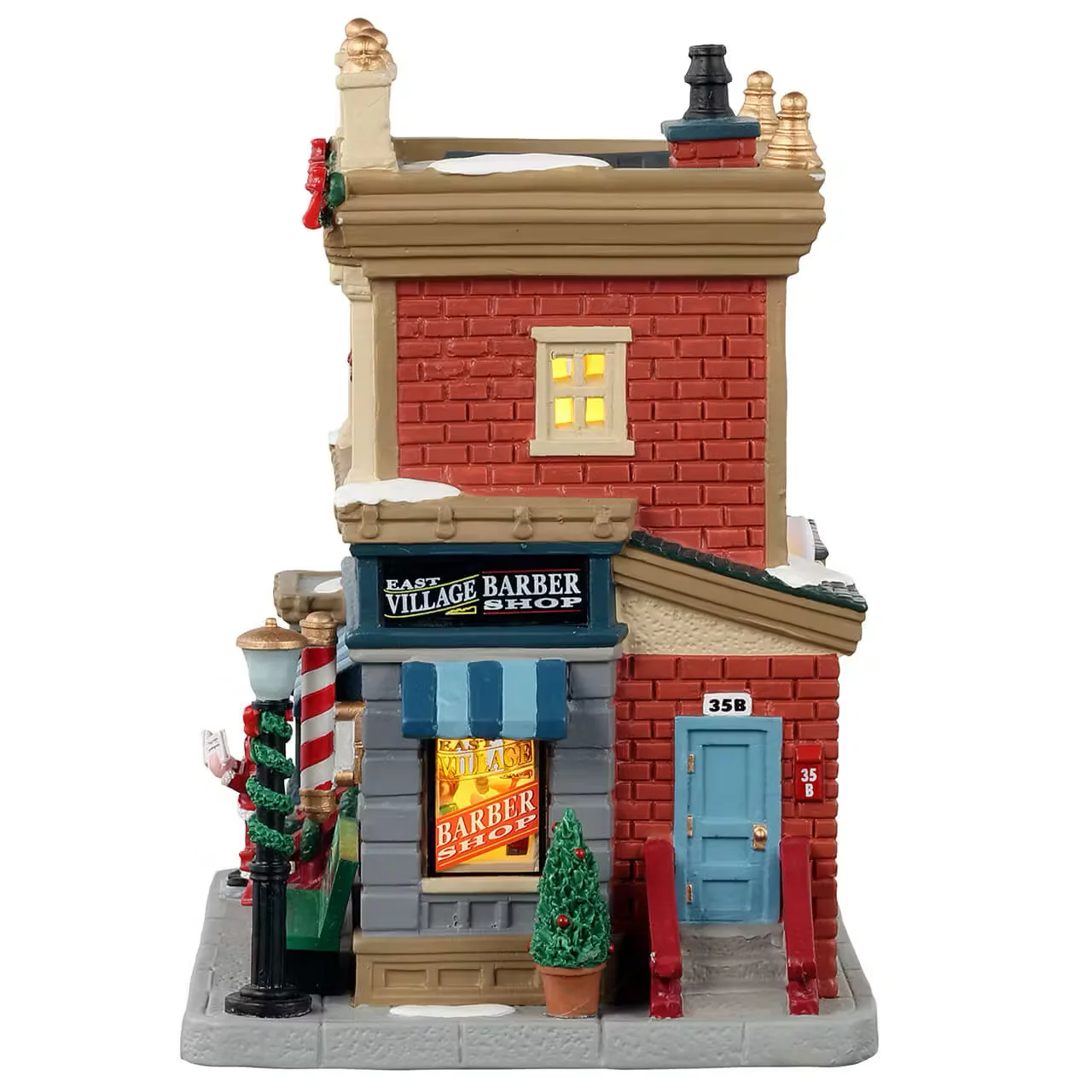 Lemax - East Village Barber Shop Light Up Christmas Village - Image 3