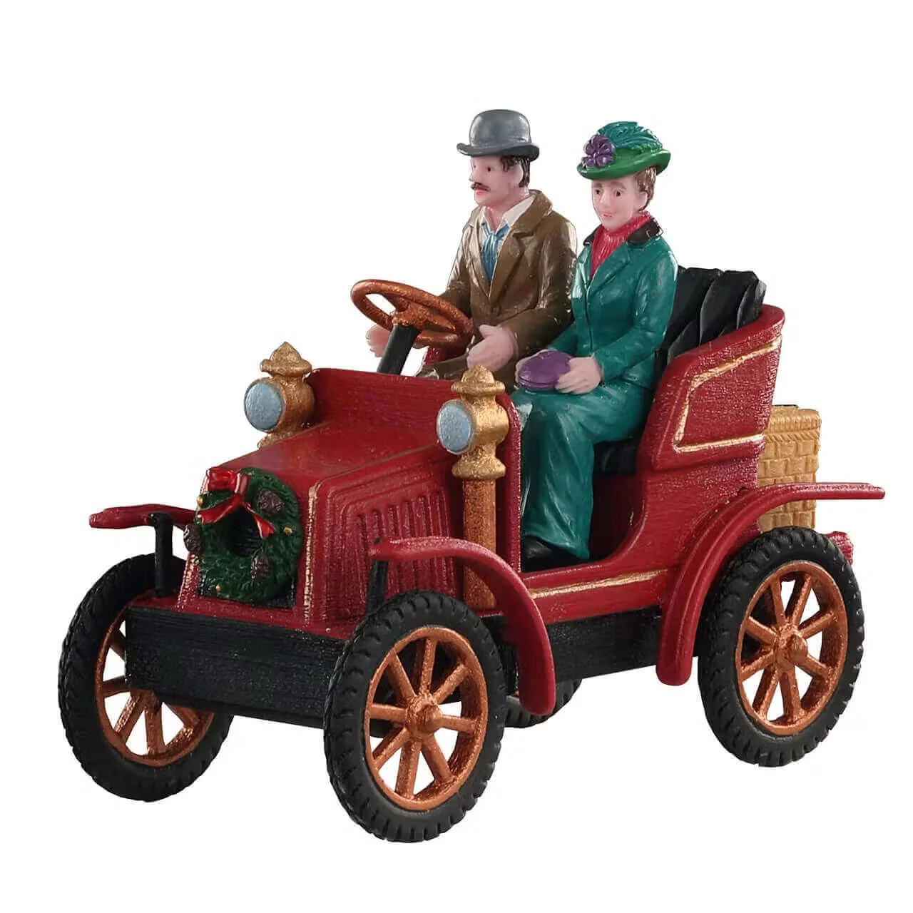 Lemax First Car In Town Red Vintage Car Christmas Village Figurine