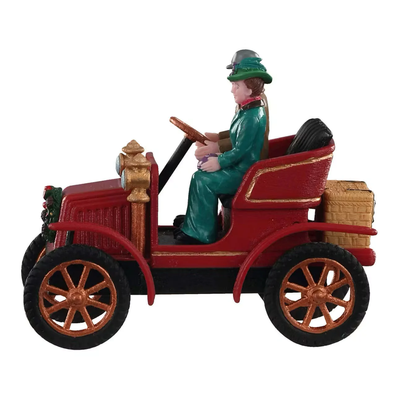Lemax First Car In Town Red Vintage Car Christmas Village Figurine - Image 3
