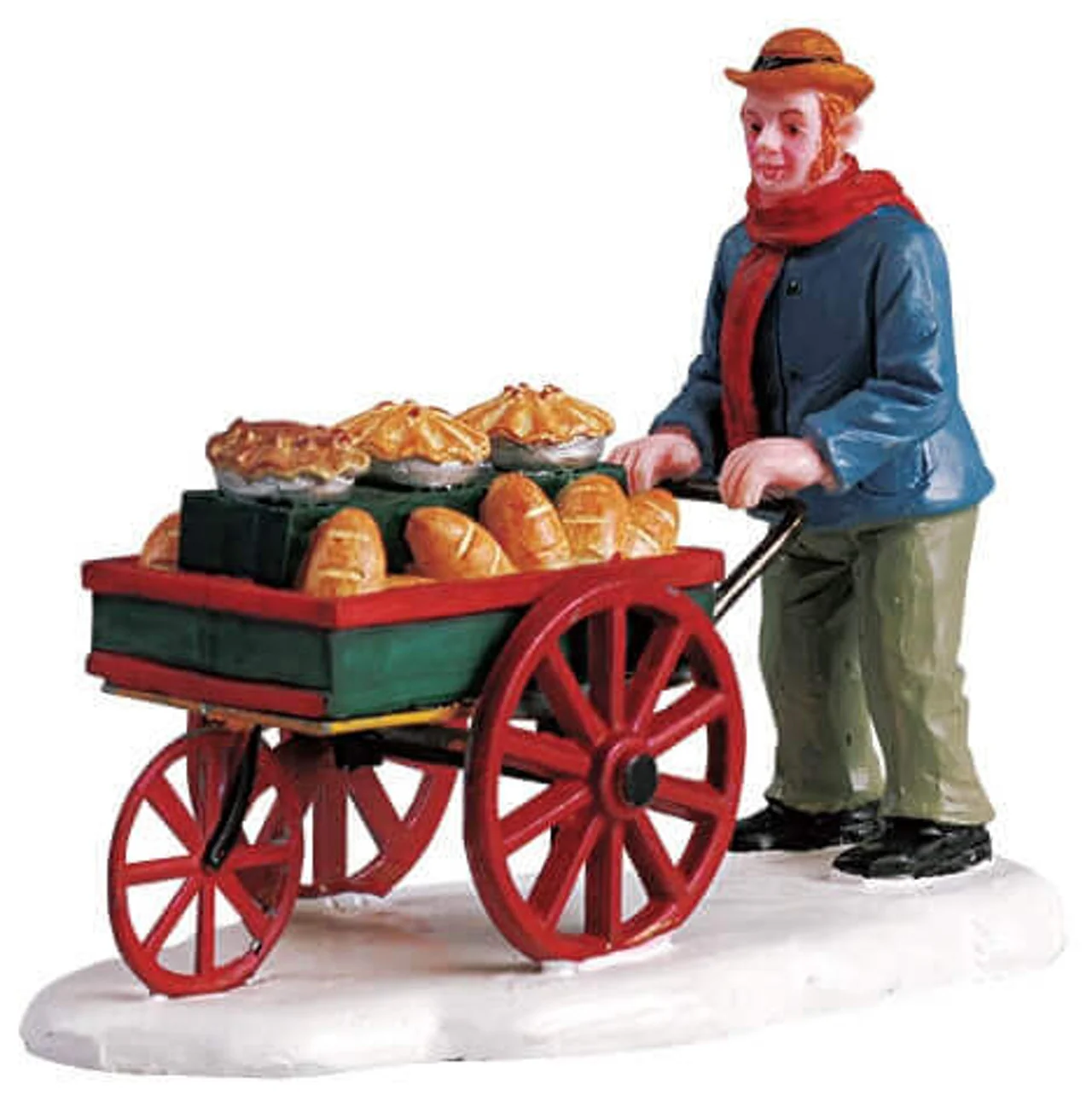Lemax Fresh Baked Goodies- Market Cart with Man Christmas Village Figurine