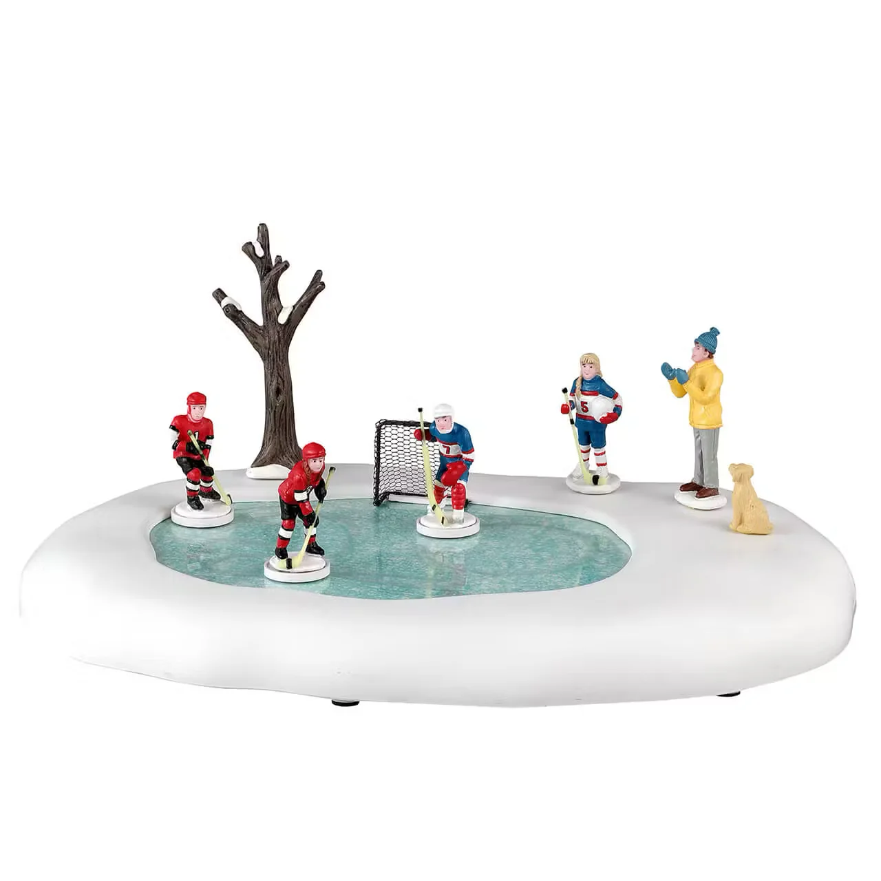 Lemax - Girls Play Hockey, Too! Ice Skating Scene with Motion
