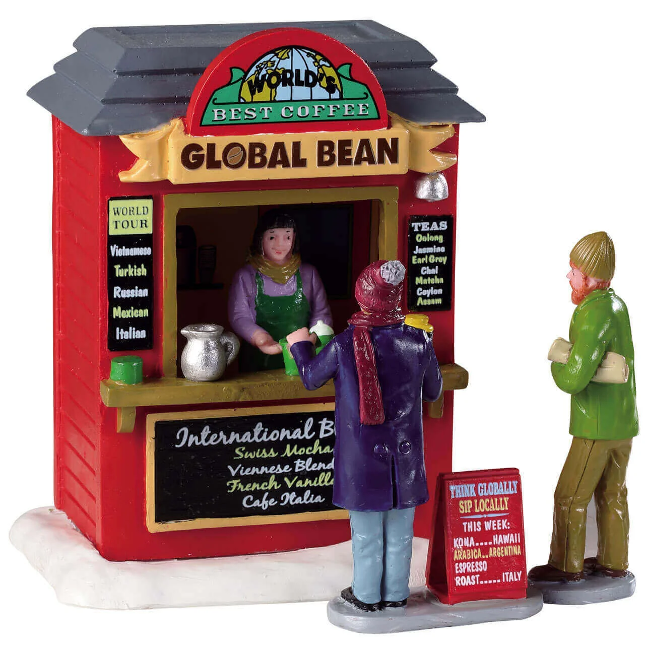 Lemax Global Bean Coffee Kiosk- Christmas Village Coffee Stall