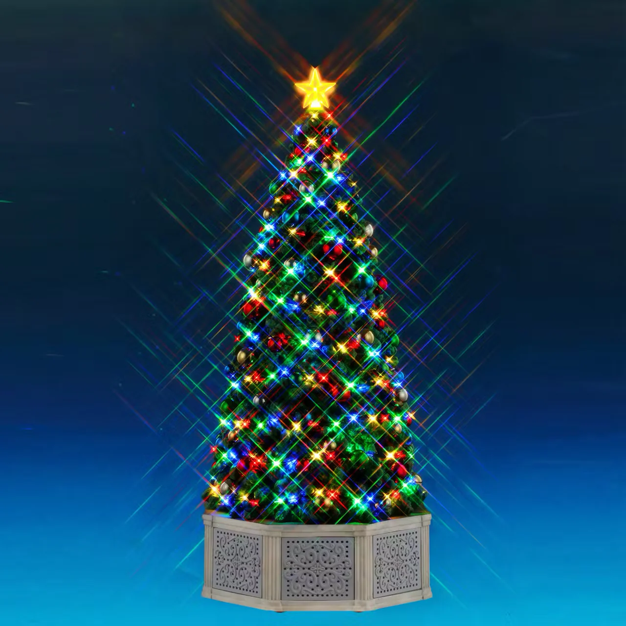 Lemax Have a Blue (Tooth) Christmas (Tree) Light Up Musical Tree with Built-in Speaker