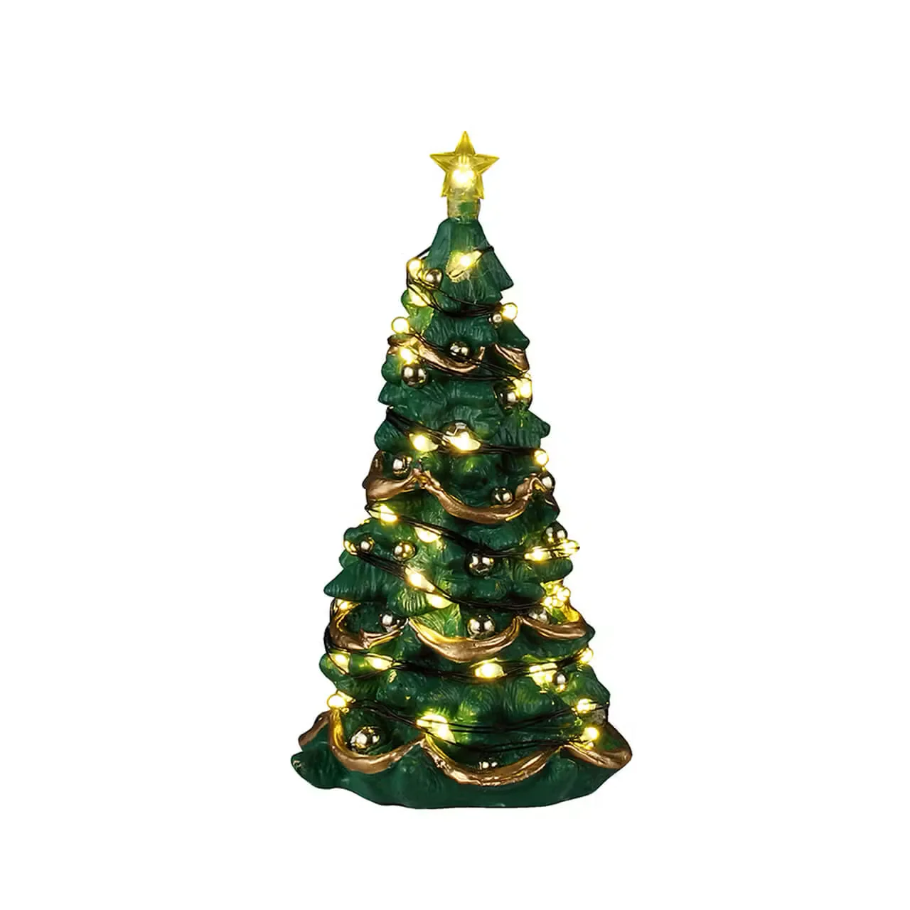 Lemax - Joyful Christmas Tree Light Up Clear Lights with Gold