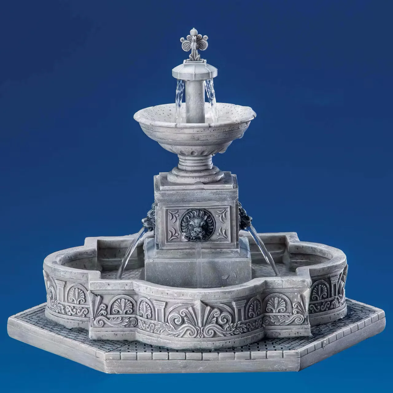 Lemax - Modular Plaza-Fountain with Real Flowing Water