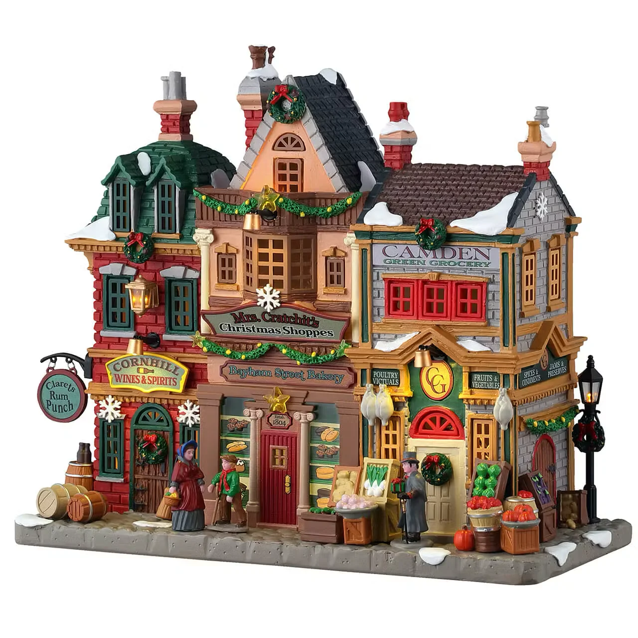 Lemax - Mrs. Cratchit's Christmas Shoppes - Row of Christmas Village Shops