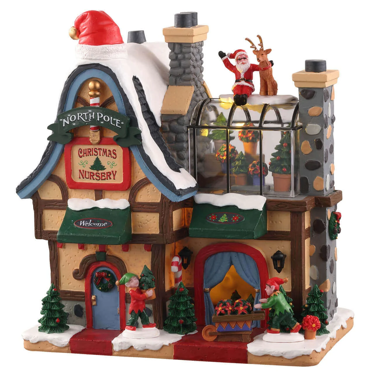 Lemax North Pole Nursery- Christmas Plant Nursery / Garden Centre with LED Lights