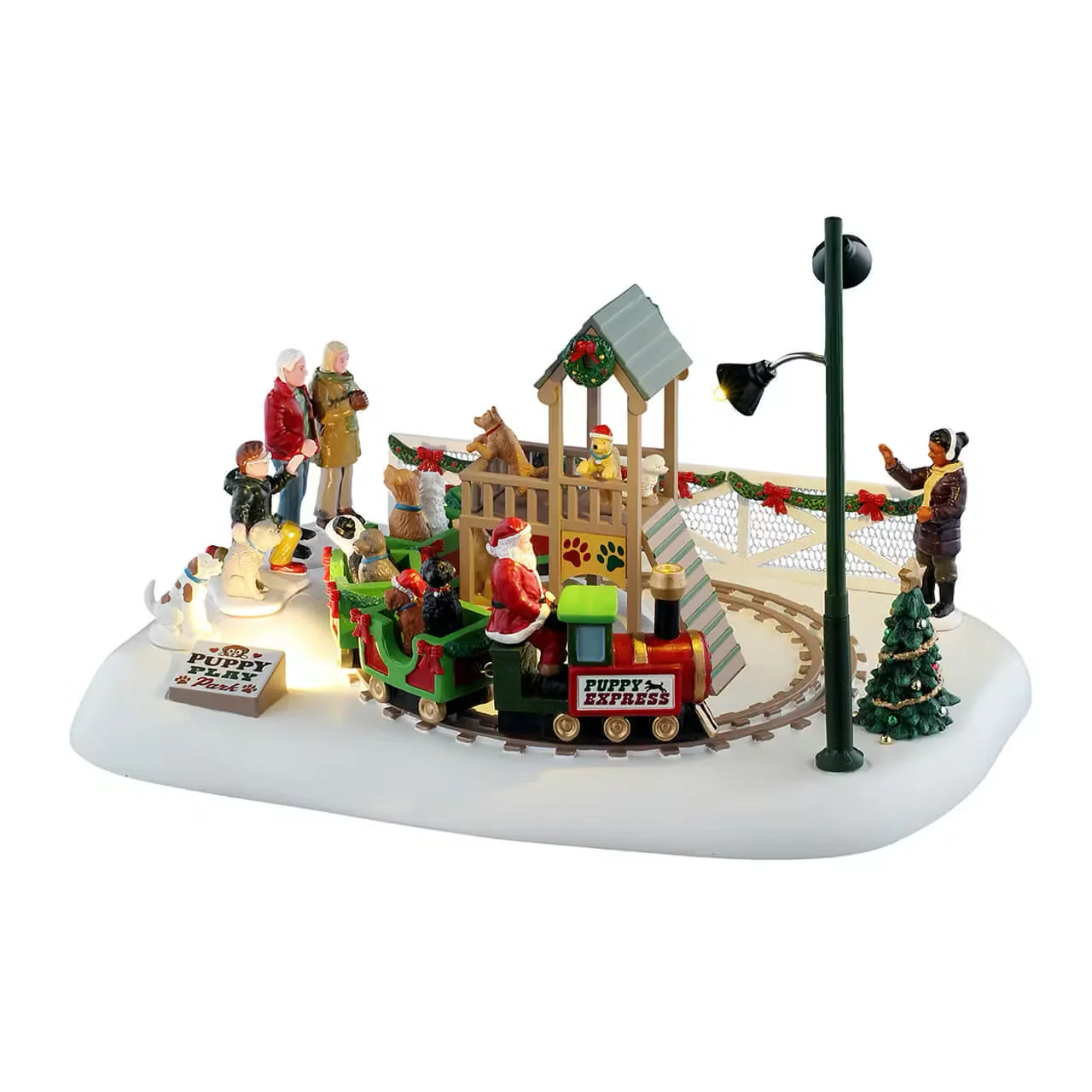 Lemax - Puppy Play Park Train - with Lights & Motion