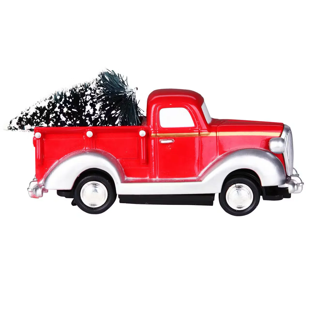 Lemax Red Pick-Up Truck with Christmas Tree in Back - Image 4
