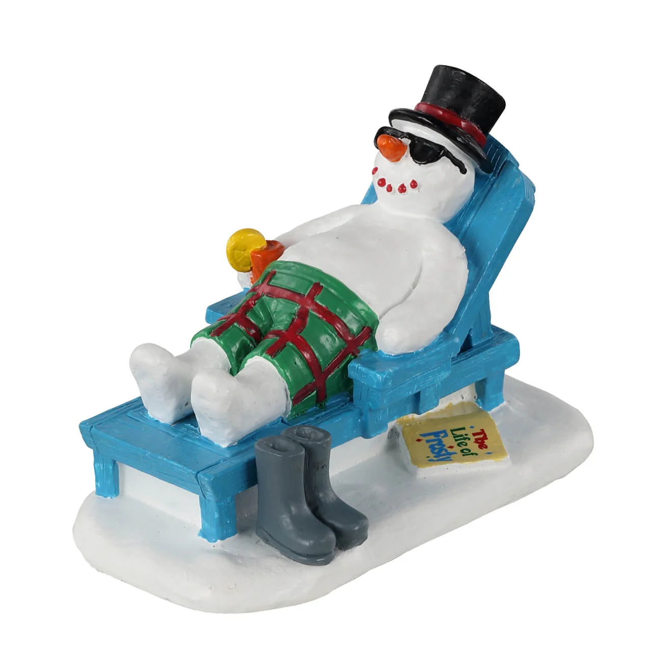 Lemax - Relaxing Snowman on a Deckchair Sunbed Figurine