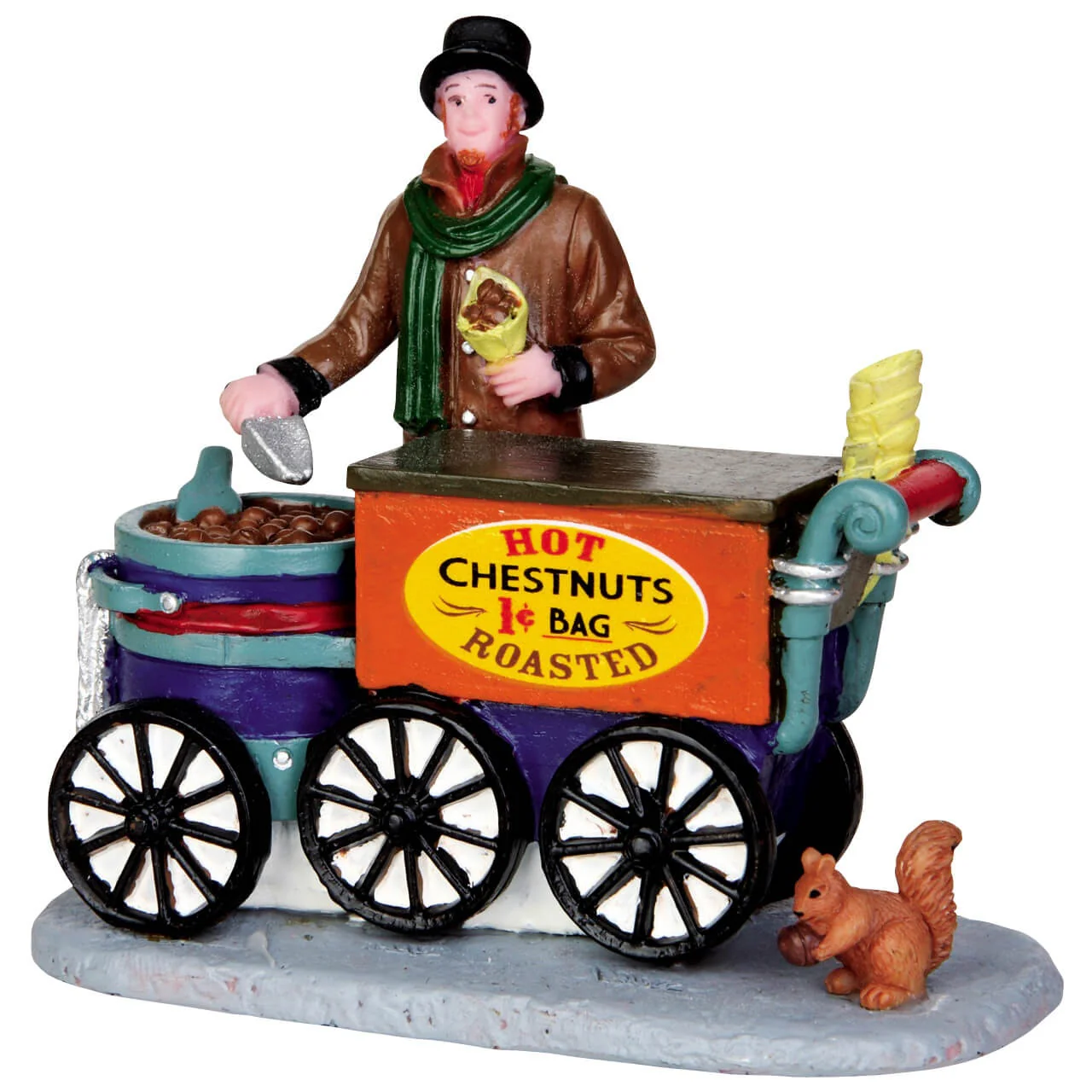 Lemax Roasted Chestnuts Cart - Christmas Village Figurine Set of 2