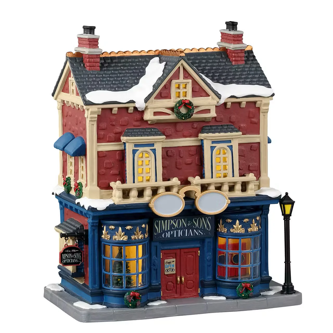 Lemax - Simpson & Sons Opticians Light Up Christmas Village Shop