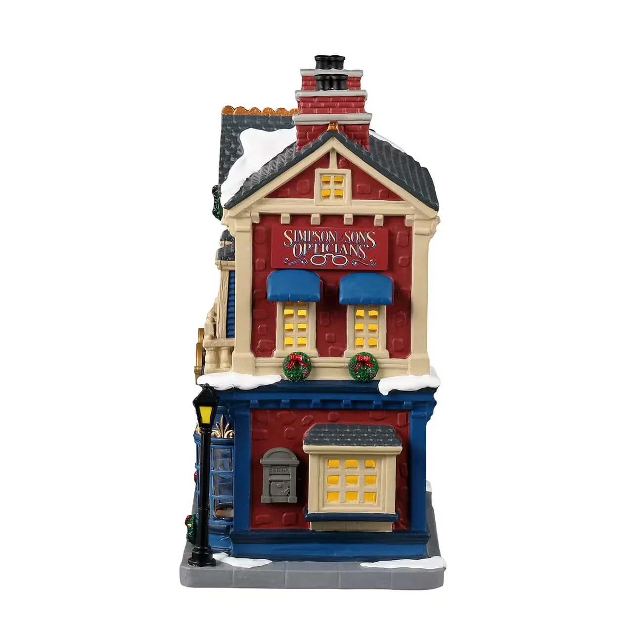 Lemax - Simpson & Sons Opticians Light Up Christmas Village Shop - Image 3