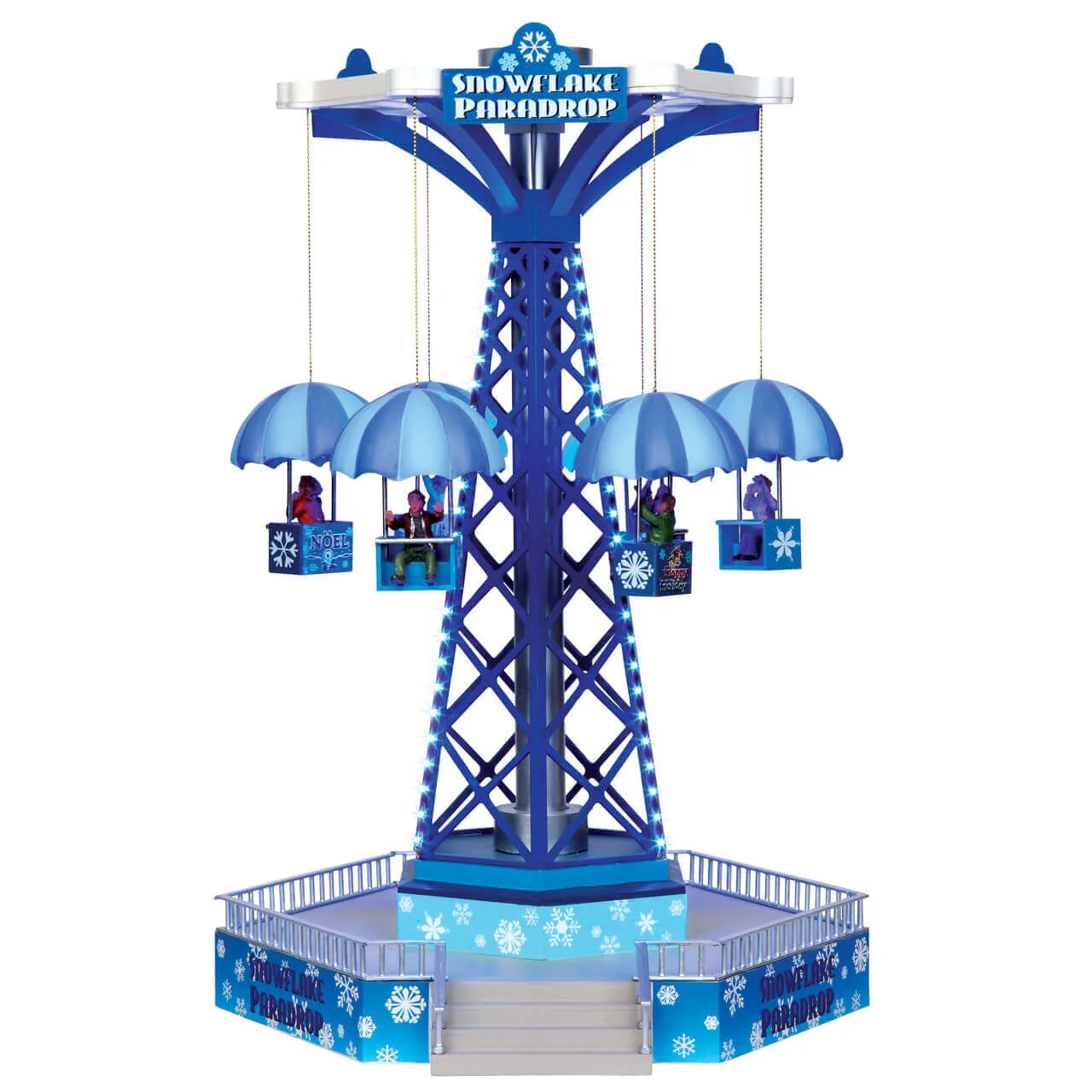 Lemax Snowflake Paradrop Tower Fairground Ride - with Lights, Sound & Motion