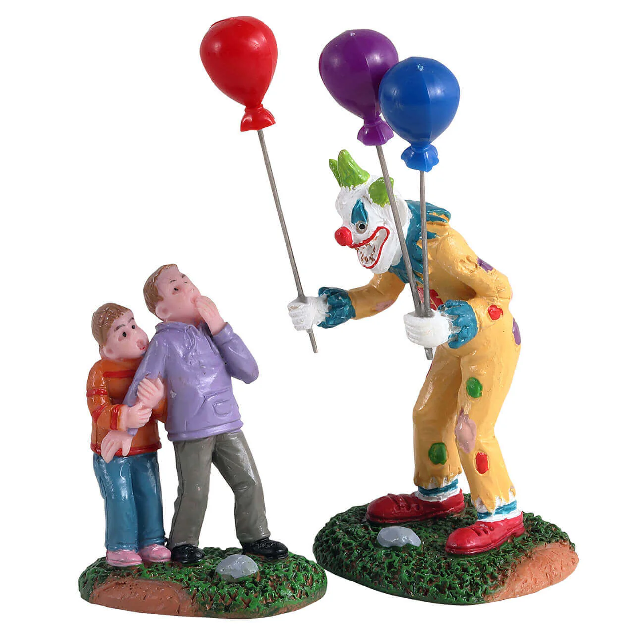 Lemax Spooky Town - Creepy Balloon Seller Clown - Set of 2