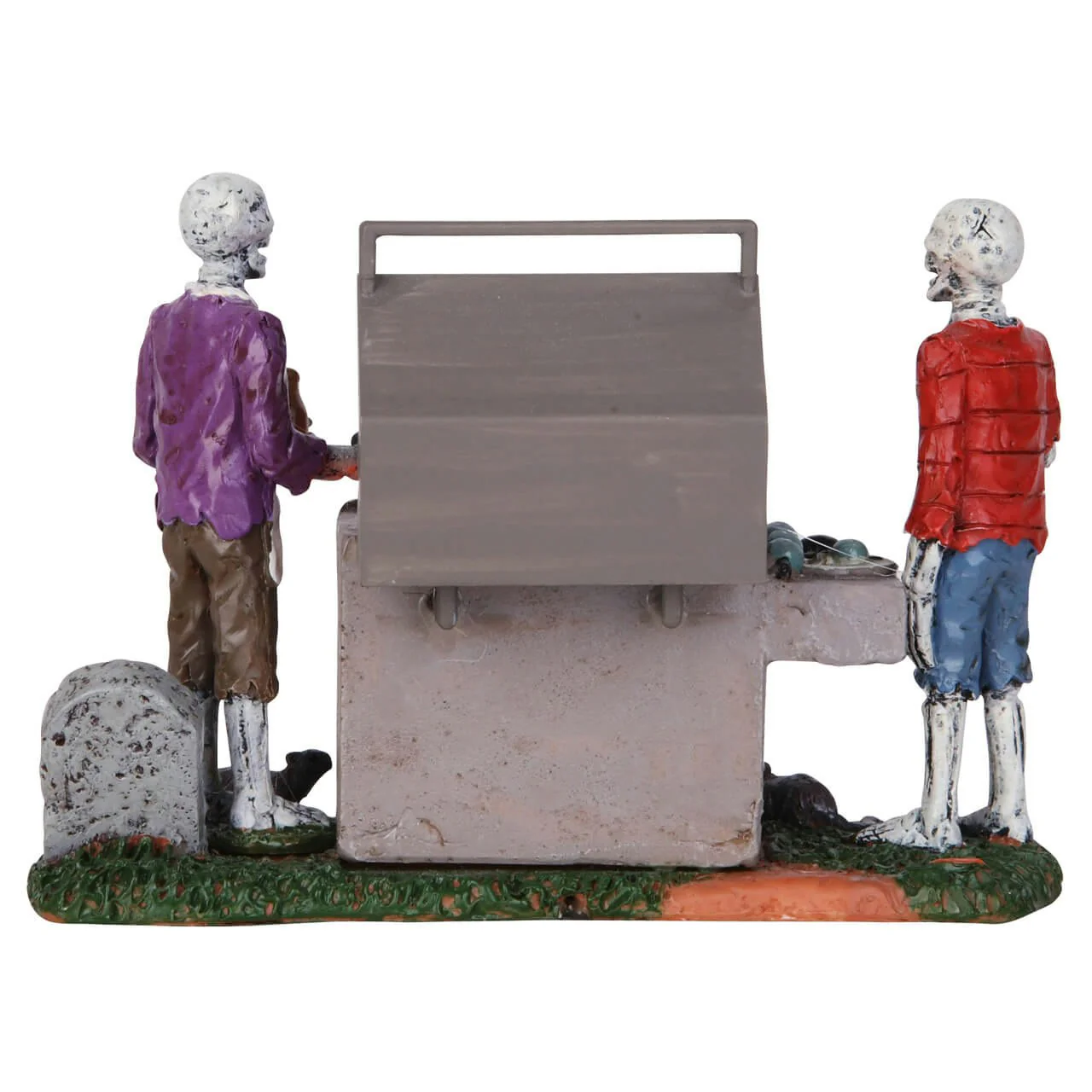 Lemax Spooky Town - Gory Grillin Skeleton BBQ with Lights - Image 4
