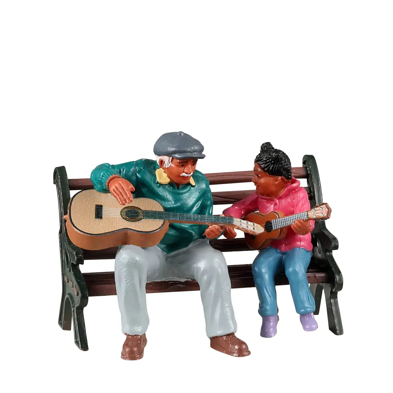 Lemax The Music Lesson - Grandpa & Young Girl Playing Guitar